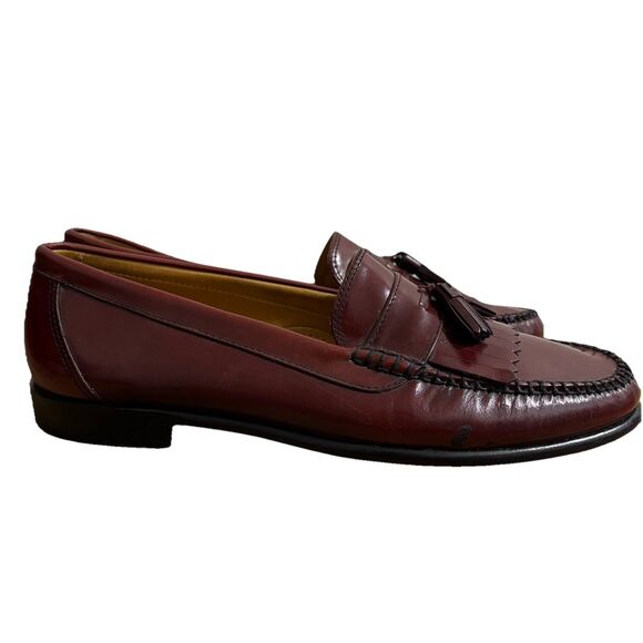 G.H. Bass Weejuns Layton Kiltie Loafer Men’s 12 D  Burgundy Leather USA Made Vtg